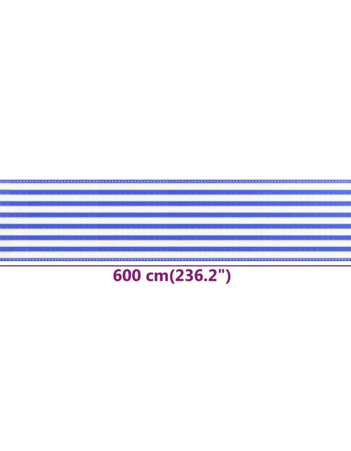 Загрузите изображение в средство просмотра галереи, Paravan de balcon, albastru și alb, 90x600 cm, HDPE
