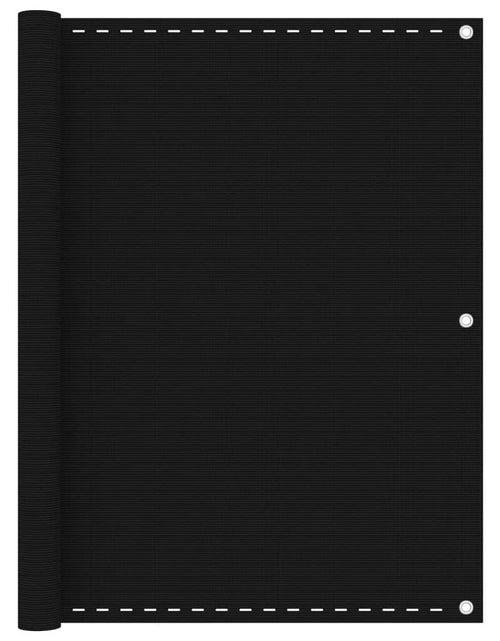 Încărcați imaginea în vizualizatorul Galerie, Paravan de balcon, negru, 120x600 cm, HDPE

