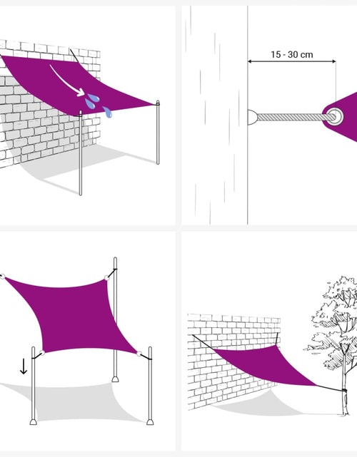 Загрузите изображение в средство просмотра галереи, Pânză parasolar, antracit, 2,5 x 2,5 m, HDPE, 160 g/m²
