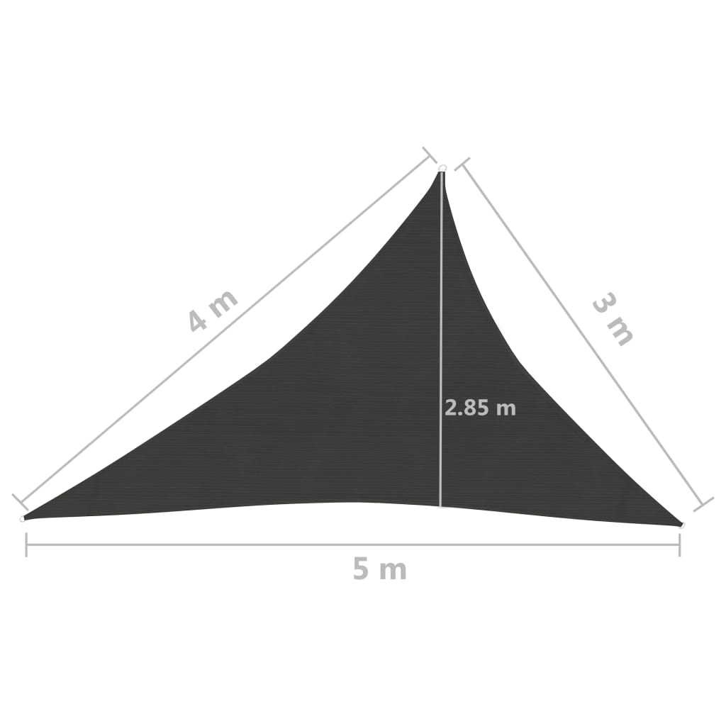 Pânză parasolar , antracit , 3x4x5 m, HDPE ,160 g / m²