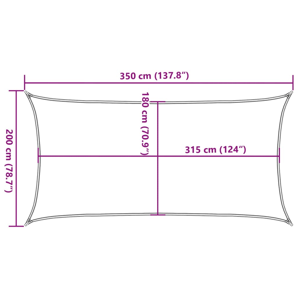 Pânză parasolar, bej, 2x3,5 m, HDPE, 160 g/m²