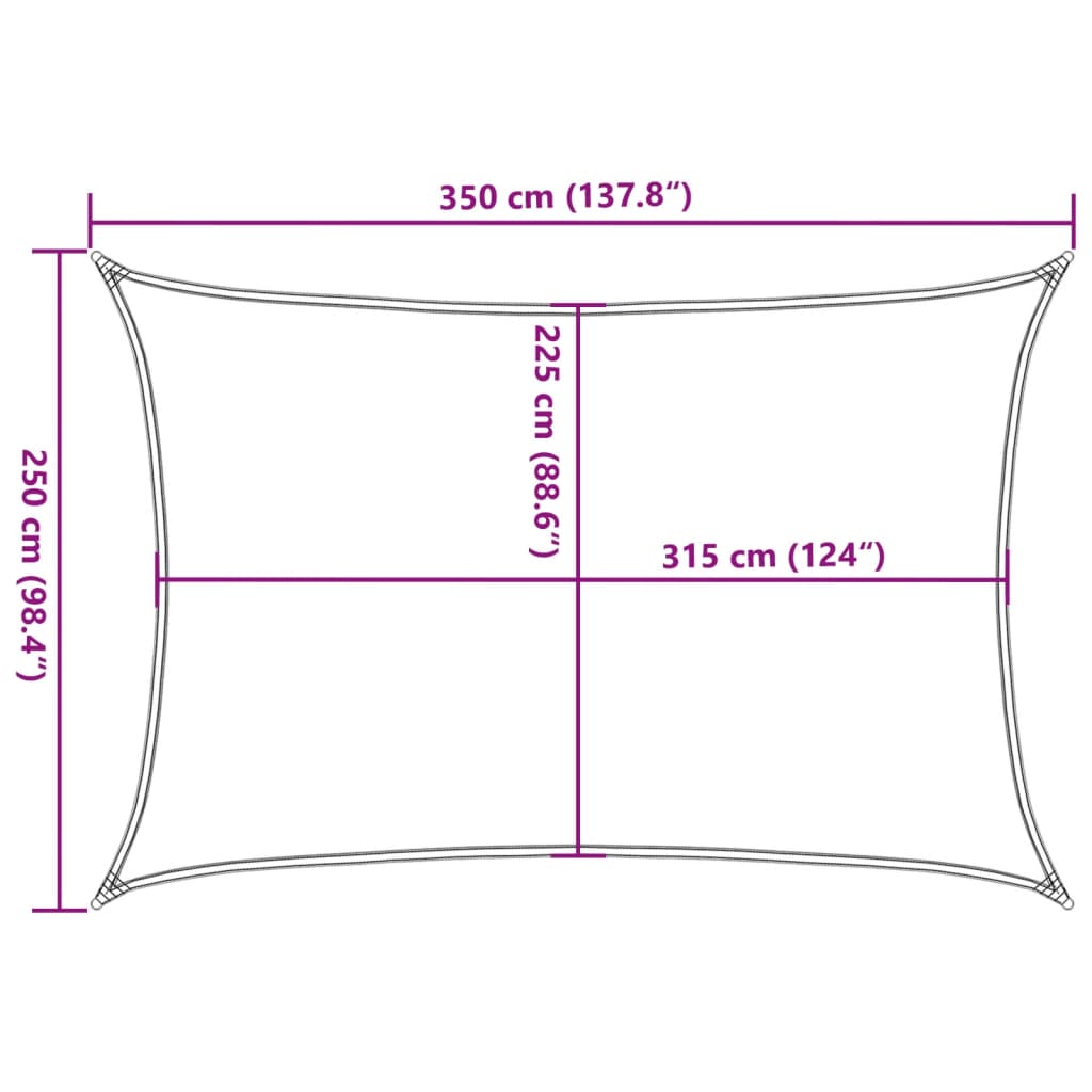 Pânză parasolar, bej, 2,5x3,5 m, HDPE, 160 g/m²