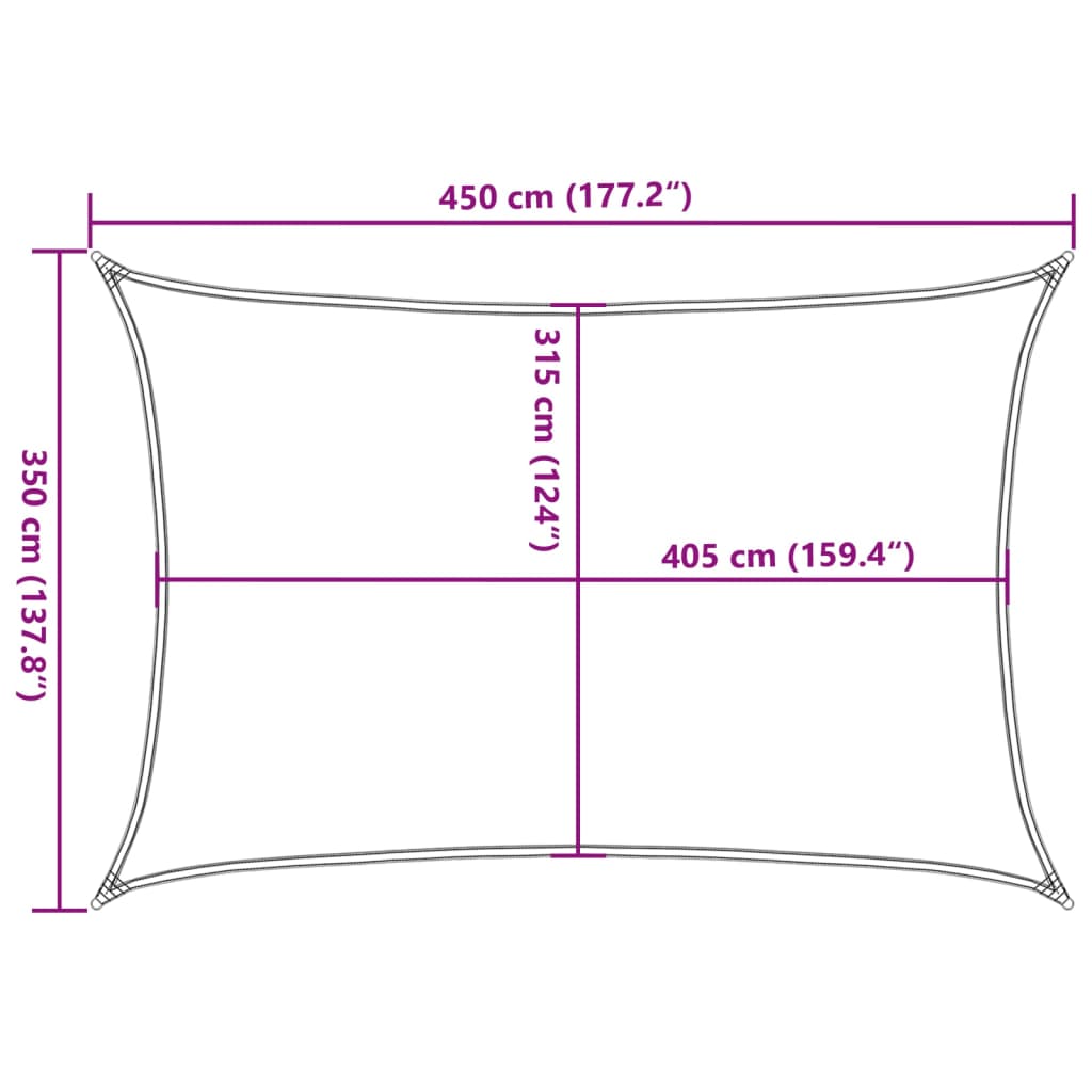 Pânză parasolar, crem, 3,5 x 4,5 m, HDPE, 160 g/m²