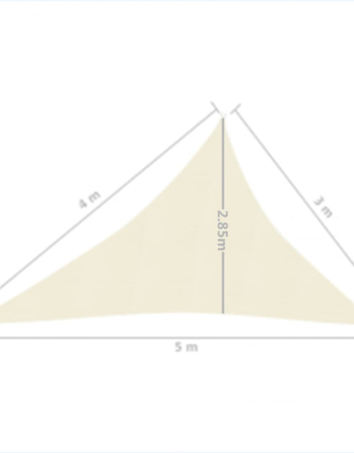 Загрузите изображение в средство просмотра галереи, Pânză parasolar, crem, 3 x 4 x 5 m, HDPE, 160 g/m²
