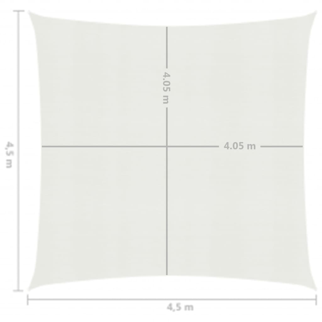 Pânză parasolar, alb, 4,5 x 4,5 m, HDPE, 160 g/m²