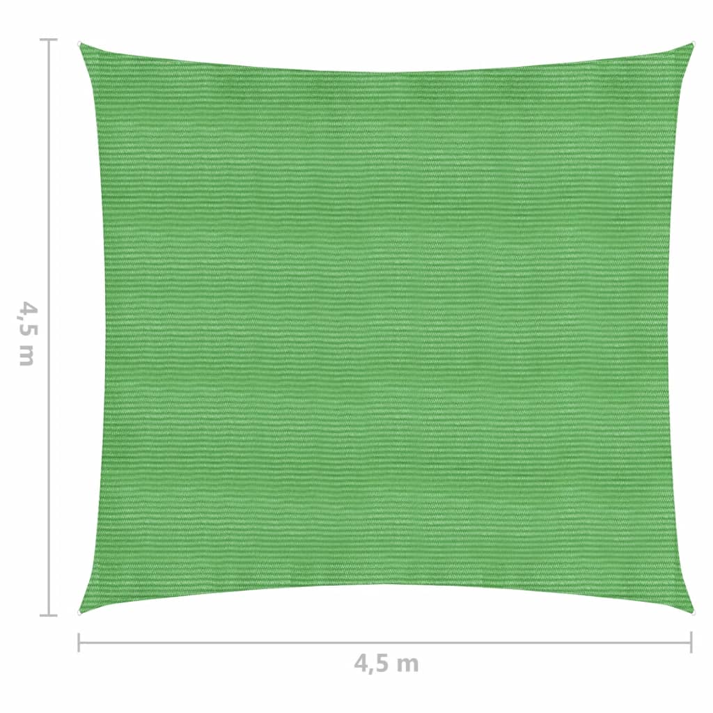 Pânză parasolar, verde deschis, 4,5x4.5 m, HDPE, 160 g/m²