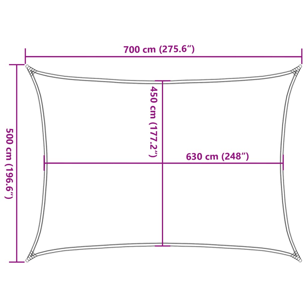 Pânză parasolar, verde deschis, 5x7 m, 160 g/m², HDPE