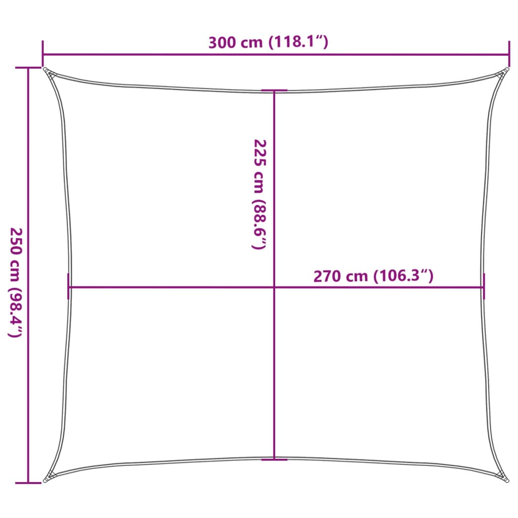 Pânză parasolar, cărămiziu, 160 g/m², 2,5x3 m, HDPE