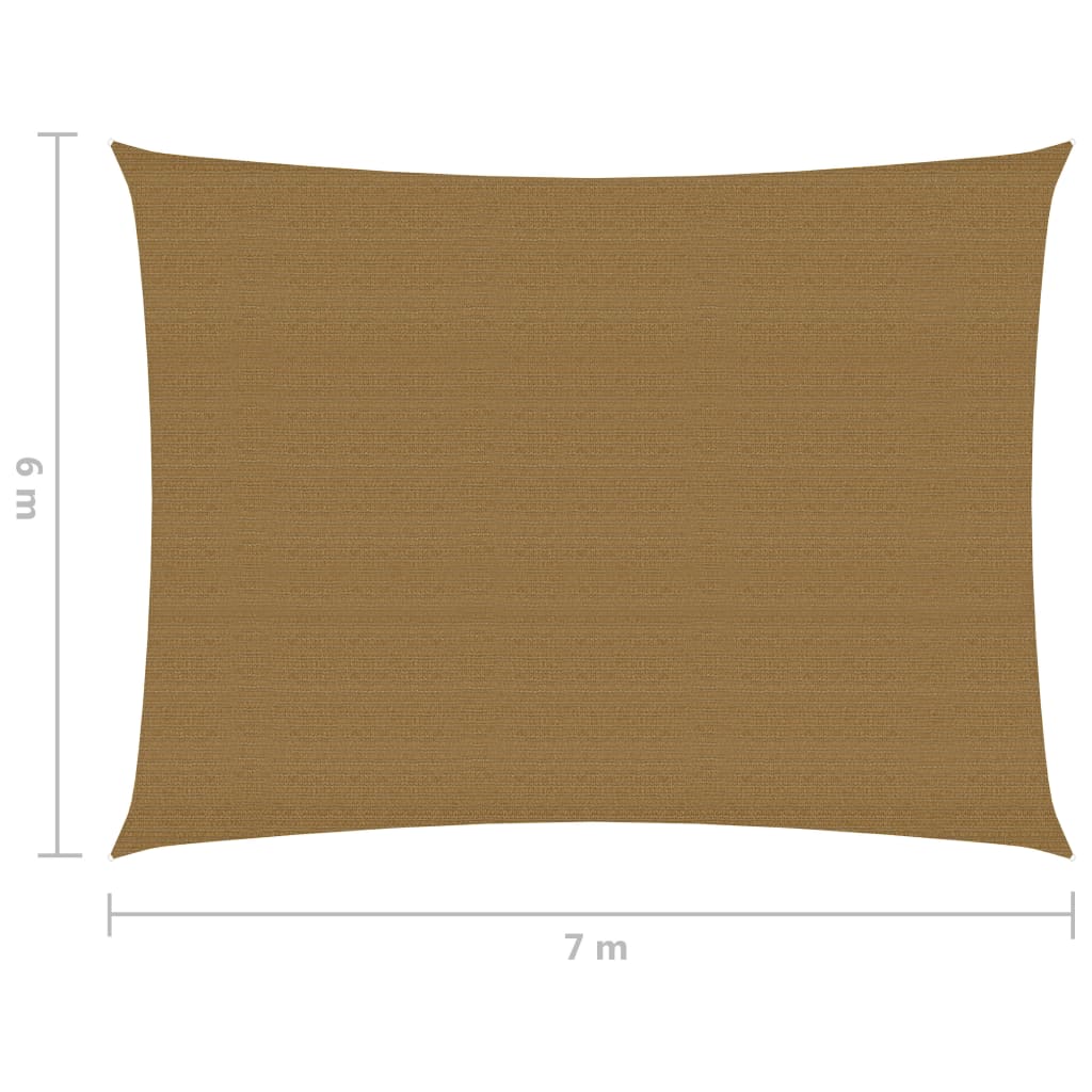 Pânză parasolar, taupe, 6x7 m, HDPE, 160 g/m²