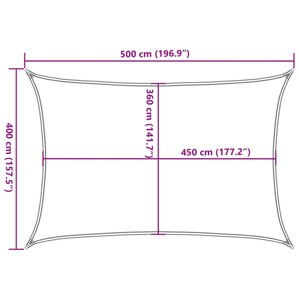 Pânză parasolar, verde închis, 4x5 m, HDPE, 160 g/m²