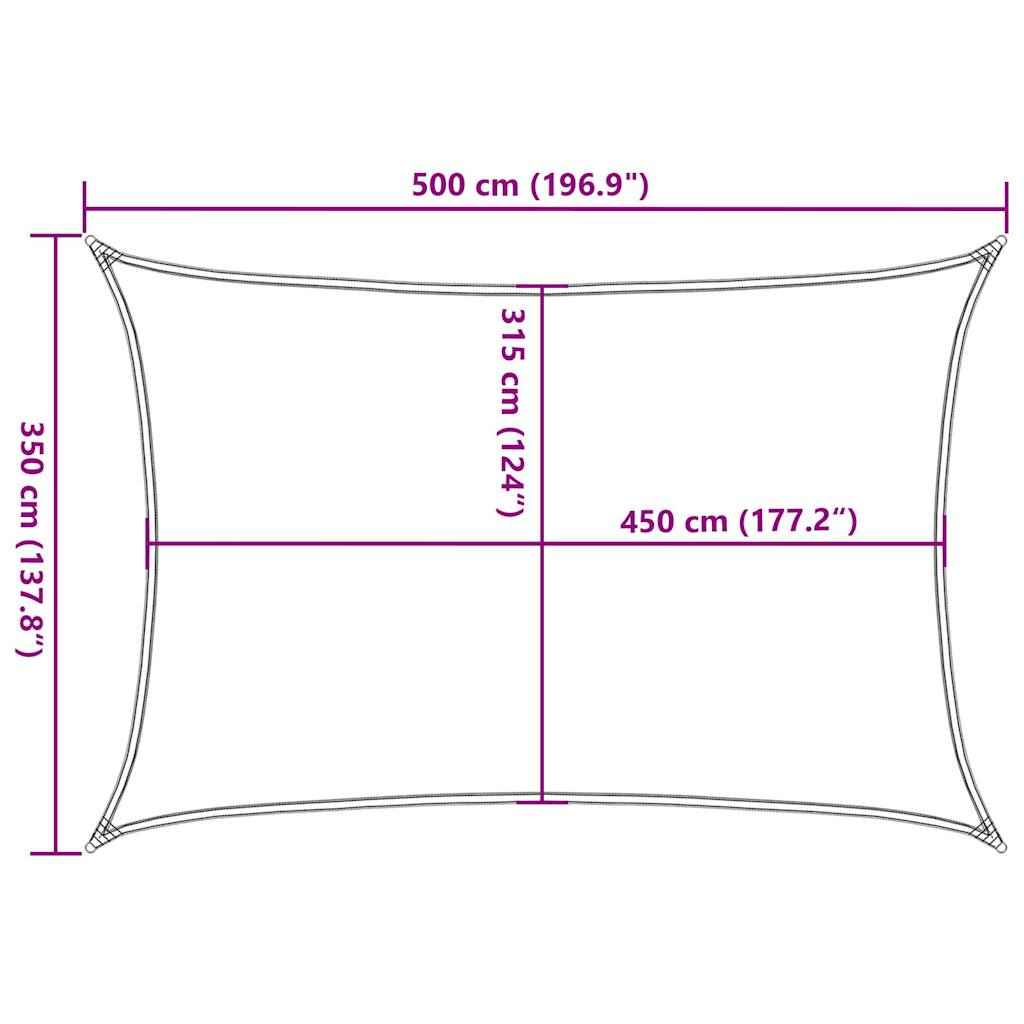 Pânză parasolar, albastru dreptunghiular 3,5x5 m HDPE 160 g/m²