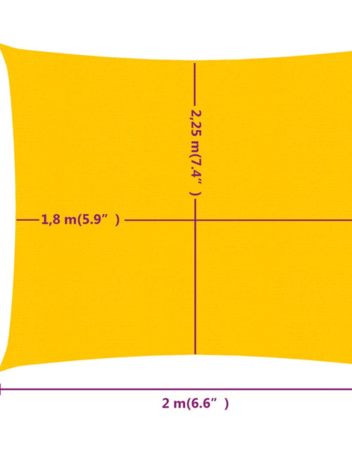 Încărcați imaginea în vizualizatorul Galerie, Pânză parasolar, galben dreptunghiular 2x2,5 m, HDPE, 160 g/m²
