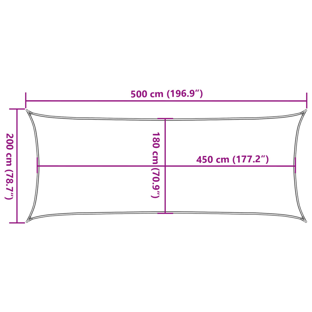 Pânză parasolar, galben, 2x5 m, HDPE, 160 g/m²