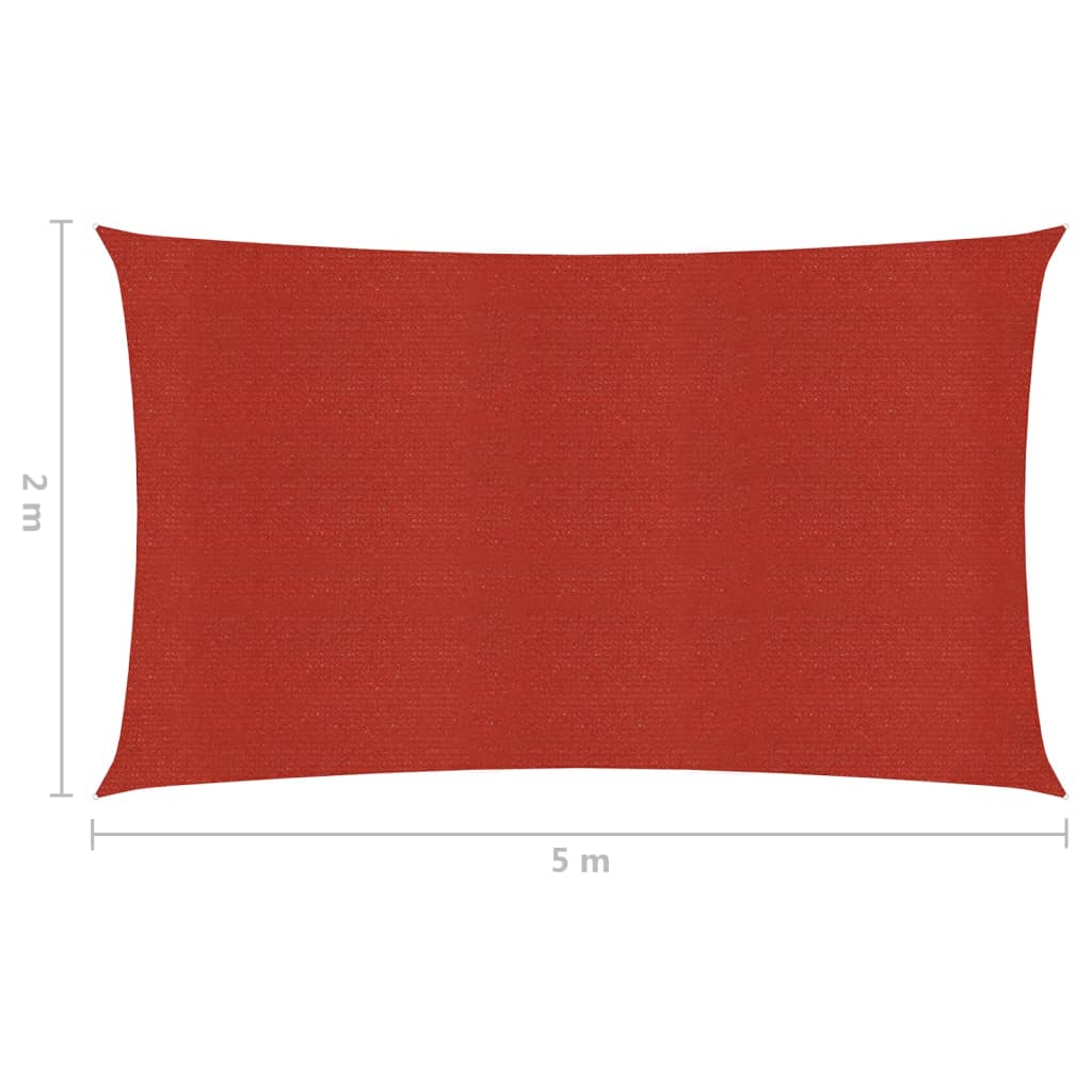 Pânză parasolar, roșu, 2x5 m, HDPE, 160 g/m²