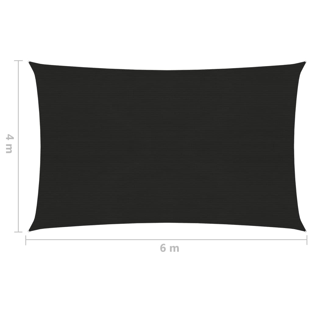 Pânză parasolar, negru, 4x6 m, HDPE, 160 g/m²