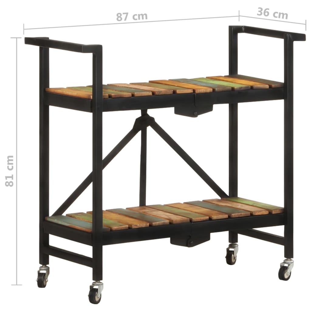 Cărucior de bucătărie, 87x36x81 cm, lemn masiv reciclat