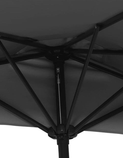 Загрузите изображение в средство просмотра галереи, Umbrelă de balcon tijă aluminiu negru 270x144x222cm semicerc
