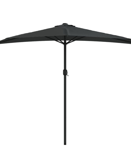 Încărcați imaginea în vizualizatorul Galerie, Umbrelă de balcon tijă aluminiu negru 300x155x223cm semirotund
