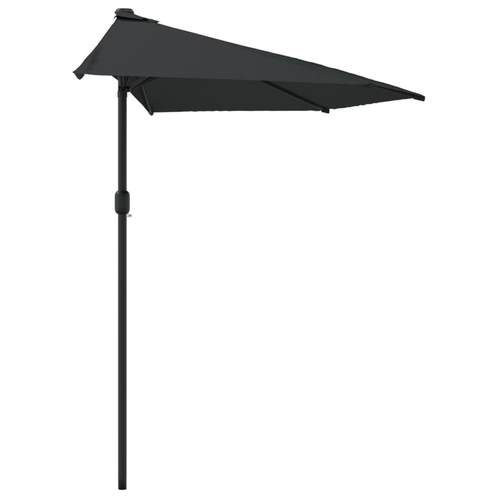 Umbrelă de balcon tijă aluminiu negru 300x155x223cm semirotund