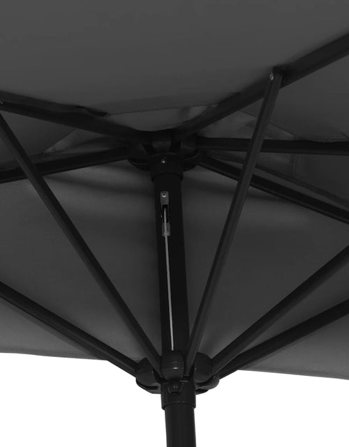 Încărcați imaginea în vizualizatorul Galerie, Umbrelă de balcon tijă aluminiu negru 300x155x223cm semirotund
