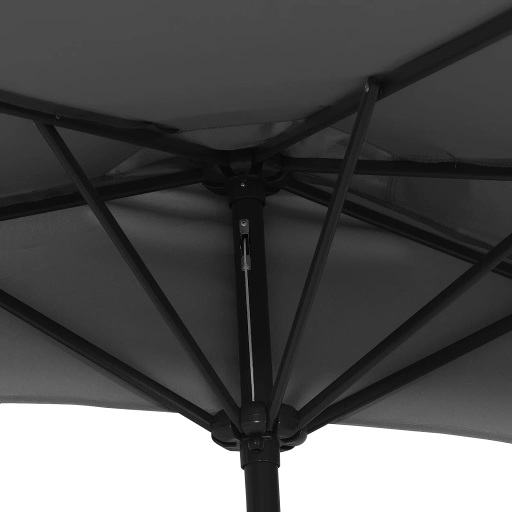 Umbrelă de balcon tijă aluminiu negru 300x155x223cm semirotund