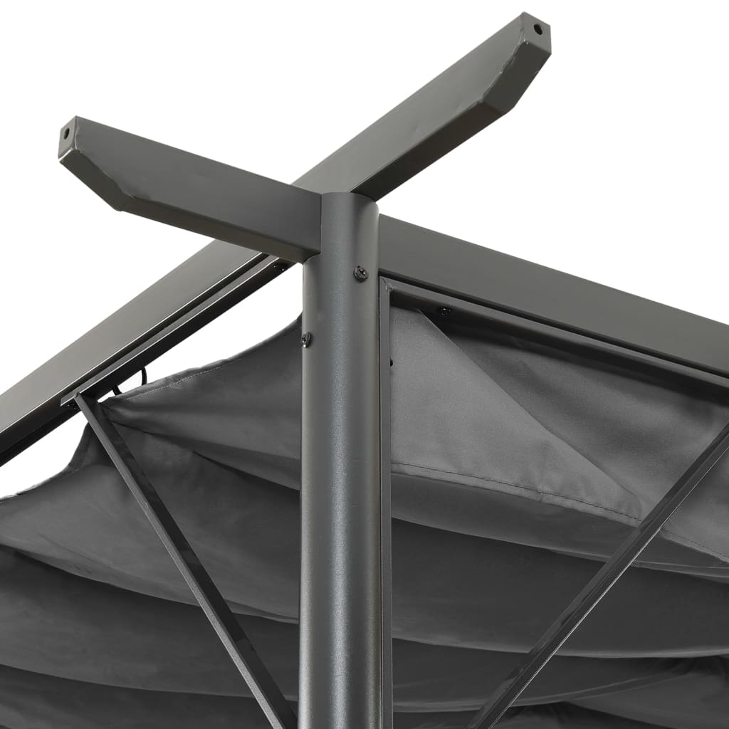 Pergolă cu acoperiș retractabil, antracit, 3x3m, oțel, 180 g/m² - Lando