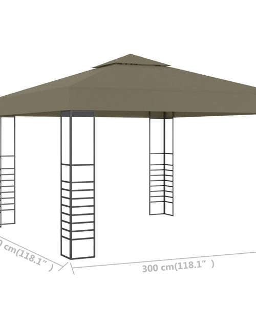 Încărcați imaginea în vizualizatorul Galerie, Pavilion de grădină, gri taupe, 3 x 3 m, 180 g/m²
