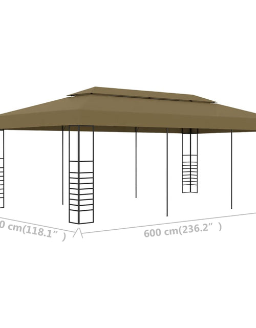 Încărcați imaginea în vizualizatorul Galerie, Pavilion de grădină, gri taupe, 6 x 3 x 2,7 m, 180 g/m²
