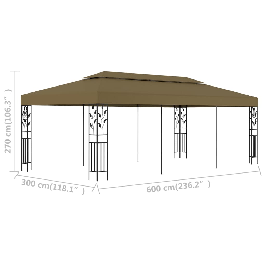 Pavilion, gri taupe, 6 x 3 m, 180 g/m²