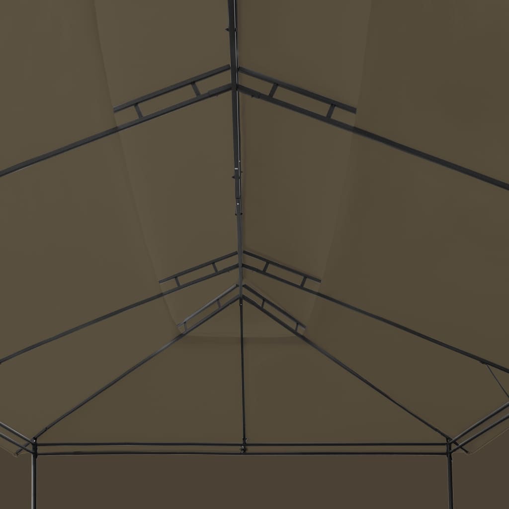 Pavilion cu perdele, gri taupe, 600 x 298 x 270 cm, 180 g/m²