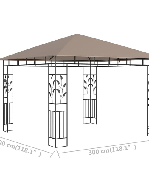 Încărcați imaginea în vizualizatorul Galerie, Pavilion cu plasă anti-țânțari, gri taupe, 3x3x2,73 m, 180 g/m²
