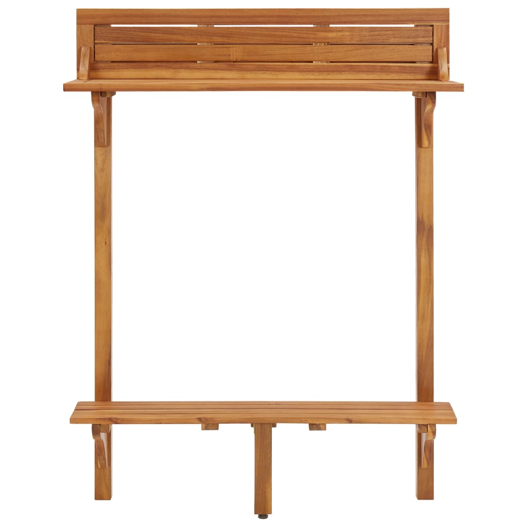 Masă de bar pentru balcon, 90x37x122,5 cm, lemn masiv de acacia