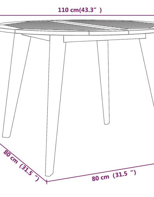 Încărcați imaginea în vizualizatorul Galerie, Masă de grădină, Ø110x75 cm, lemn masiv de acacia
