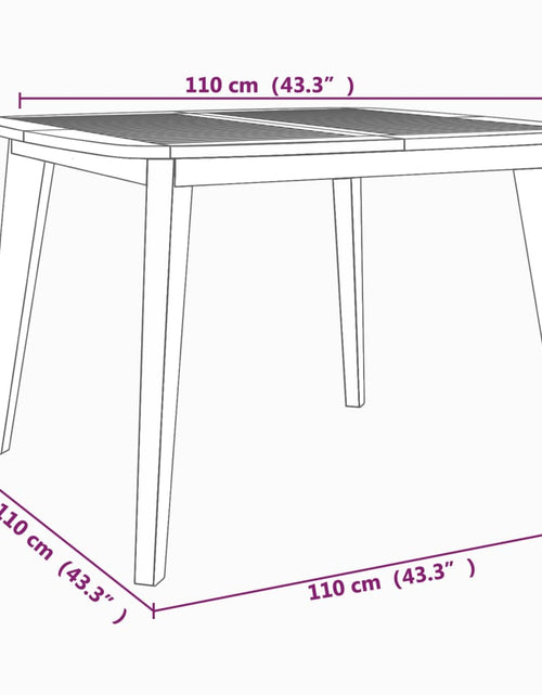 Încărcați imaginea în vizualizatorul Galerie, Masă de grădină, 110x110x75 cm, lemn masiv de acacia
