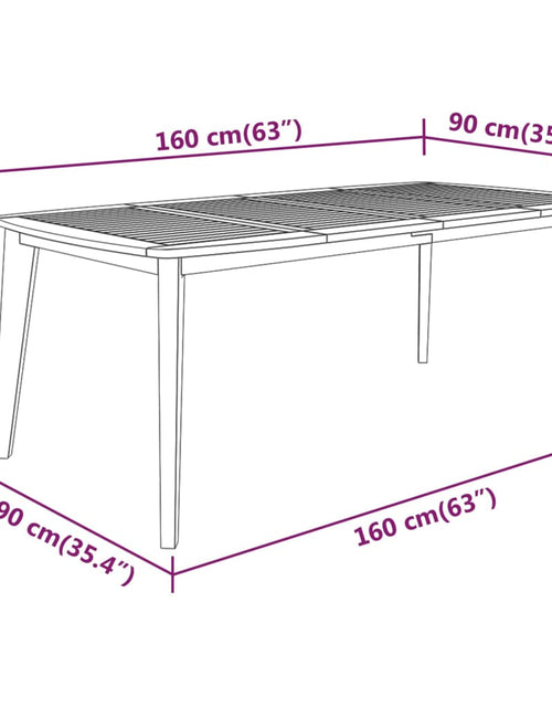 Încărcați imaginea în vizualizatorul Galerie, Masă de grădină, 160x90x75 cm, lemn masiv de acacia
