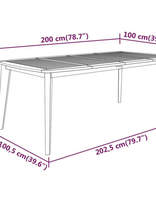 Încărcați imaginea în vizualizatorul Galerie, Masă de grădină, 200x100x75 cm, lemn masiv de acacia
