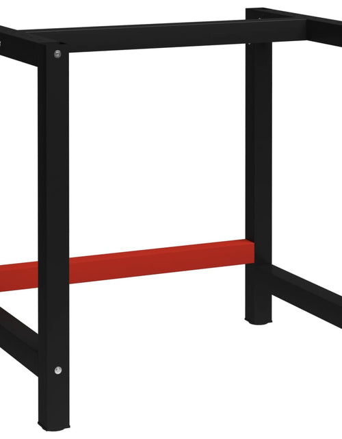 Încărcați imaginea în vizualizatorul Galerie, Cadru metalic banc de lucru, 80x57x79 cm, negru și roșu
