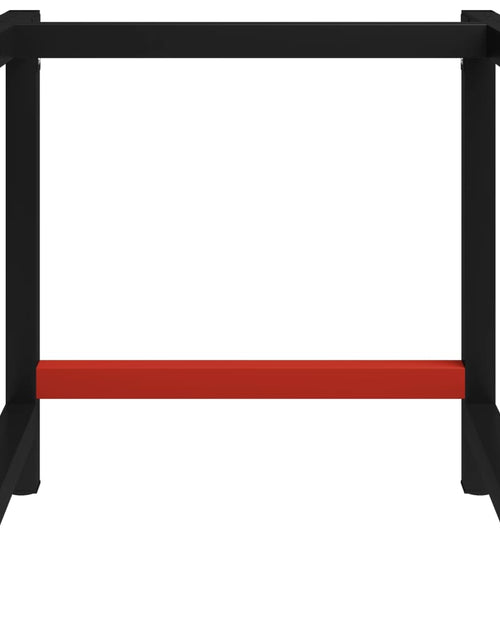 Încărcați imaginea în vizualizatorul Galerie, Cadru metalic banc de lucru, 80x57x79 cm, negru și roșu
