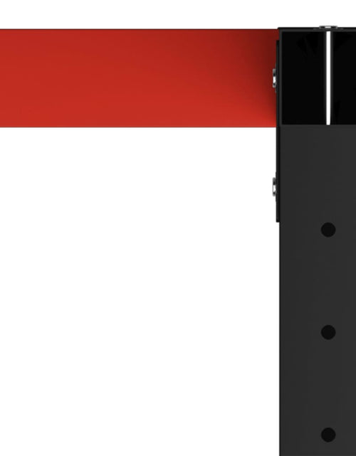 Загрузите изображение в средство просмотра галереи, Cadru metalic banc de lucru, 80x57x79 cm, negru și roșu
