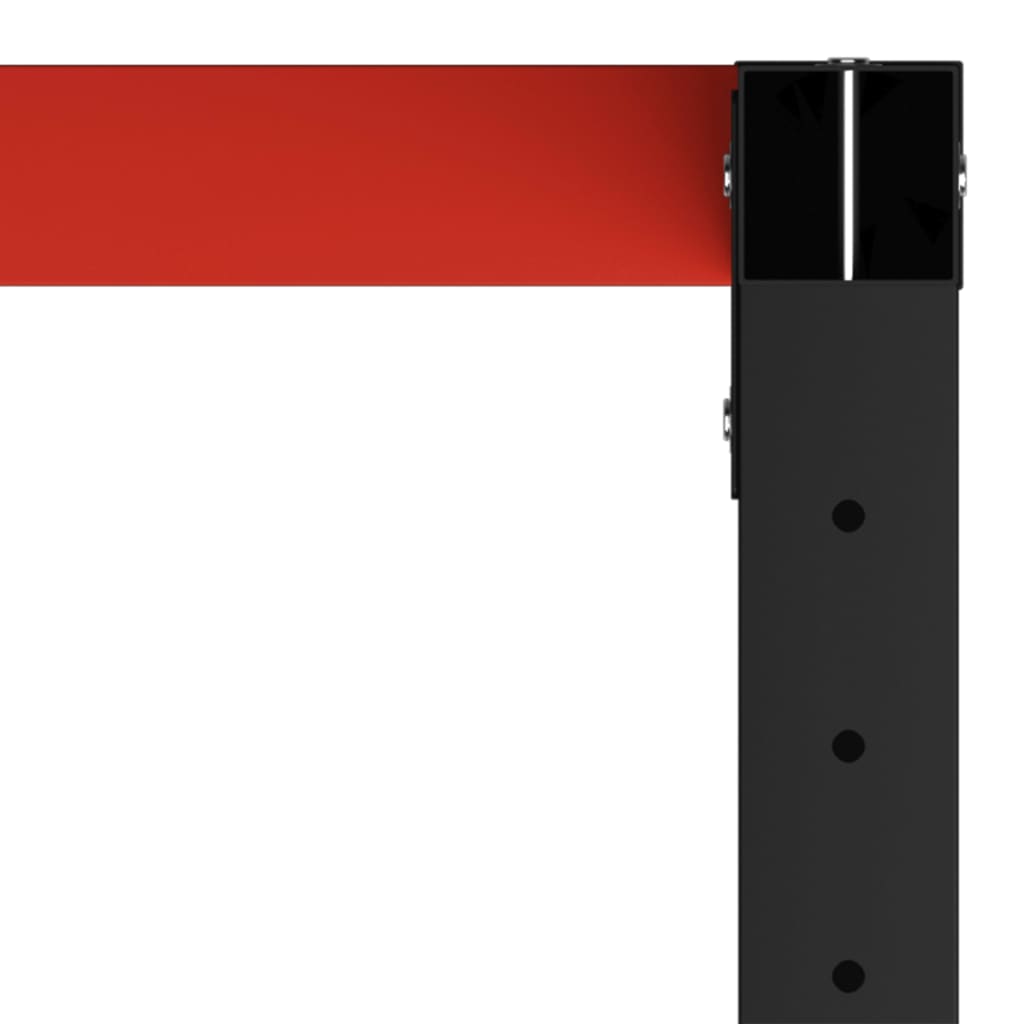 Cadru metalic banc de lucru, 80x57x79 cm, negru și roșu
