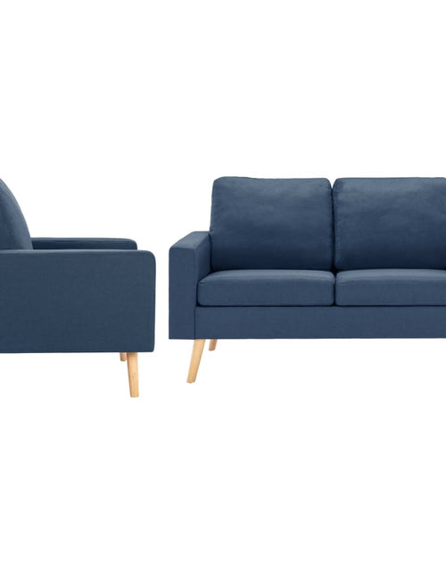 Încărcați imaginea în vizualizatorul Galerie, Set de canapele, 2 piese, albastru, material textil

