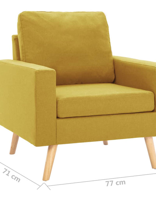 Încărcați imaginea în vizualizatorul Galerie, Set de canapele, 2 piese, galben, material textil
