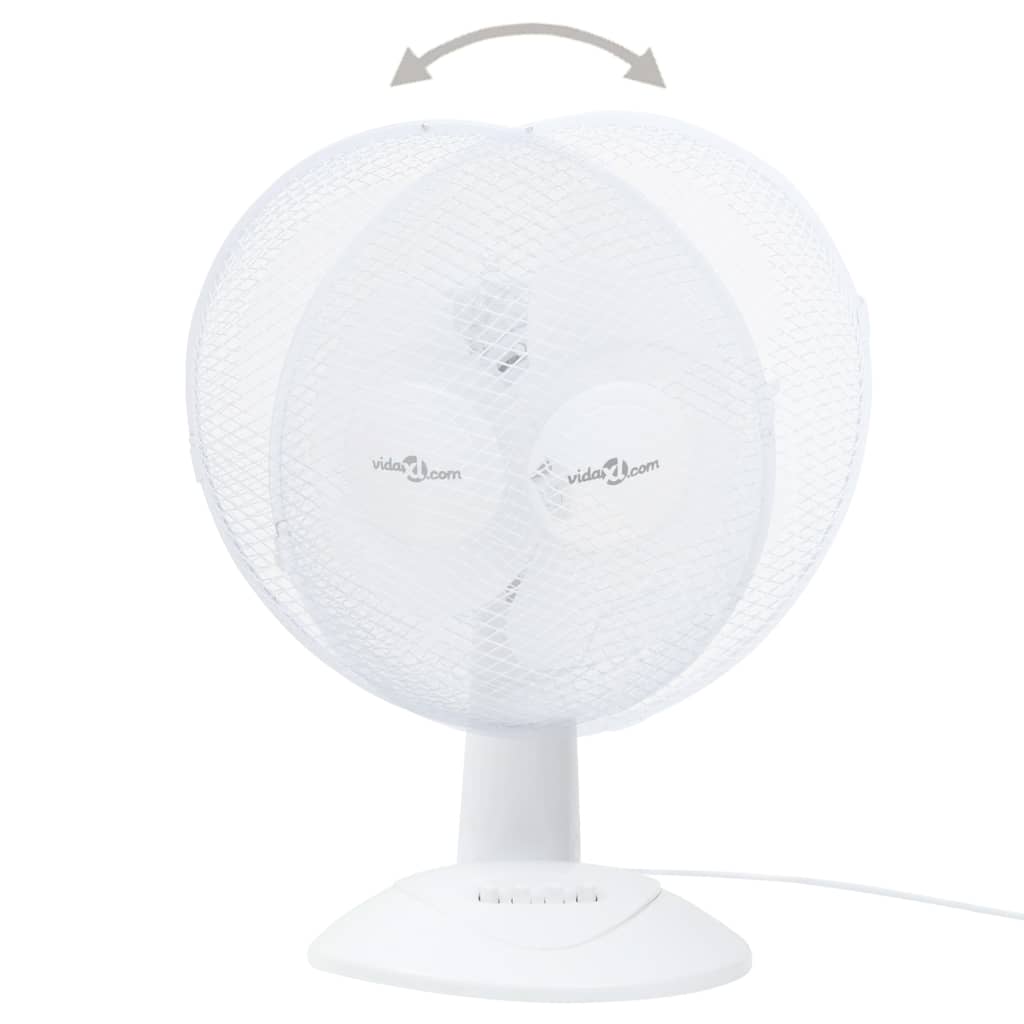 Ventilator de masă cu 3 viteze, alb, 30 cm, 40 W