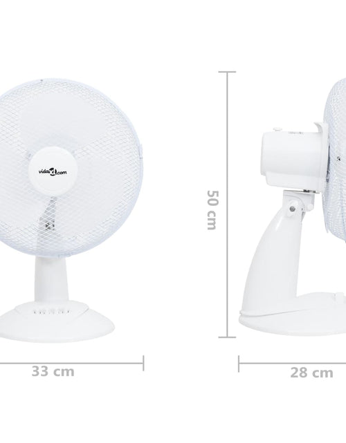 Încărcați imaginea în vizualizatorul Galerie, Ventilator de masă cu 3 viteze, alb, 30 cm, 40 W
