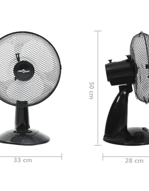 Încărcați imaginea în vizualizatorul Galerie, Ventilator de masă cu 3 viteze, negru, 30 cm, 40 W
