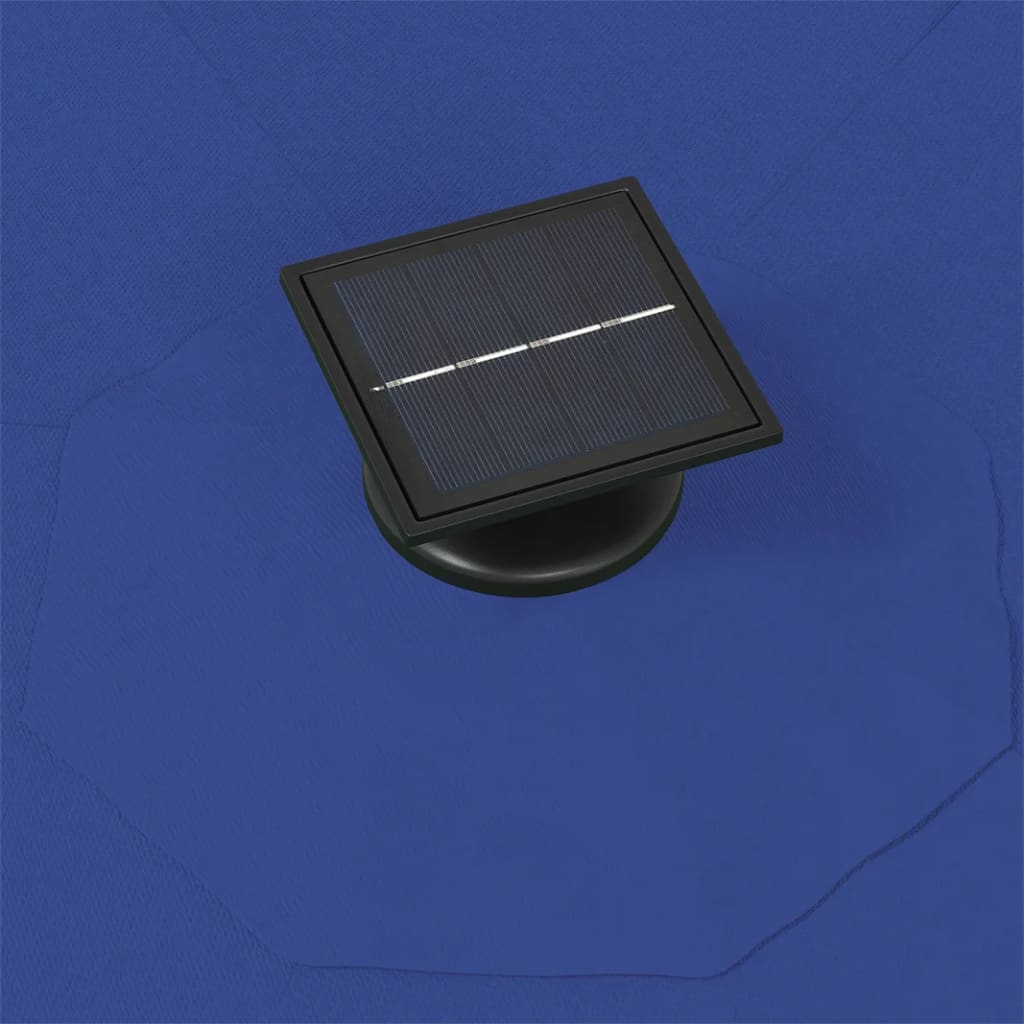 Umbrelă soare LED montaj pe perete stâlp metal albastru 300cm