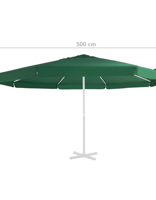 Загрузите изображение в средство просмотра галереи, Pânză de schimb umbrelă de soare de grădină, verde, 500 cm
