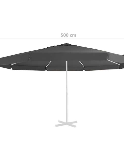 Загрузите изображение в средство просмотра галереи, Pânză de schimb umbrelă de soare de exterior, antracit, 500 cm
