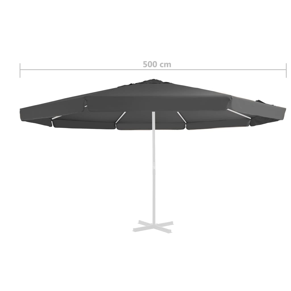 Pânză de schimb umbrelă de soare de exterior, antracit, 500 cm