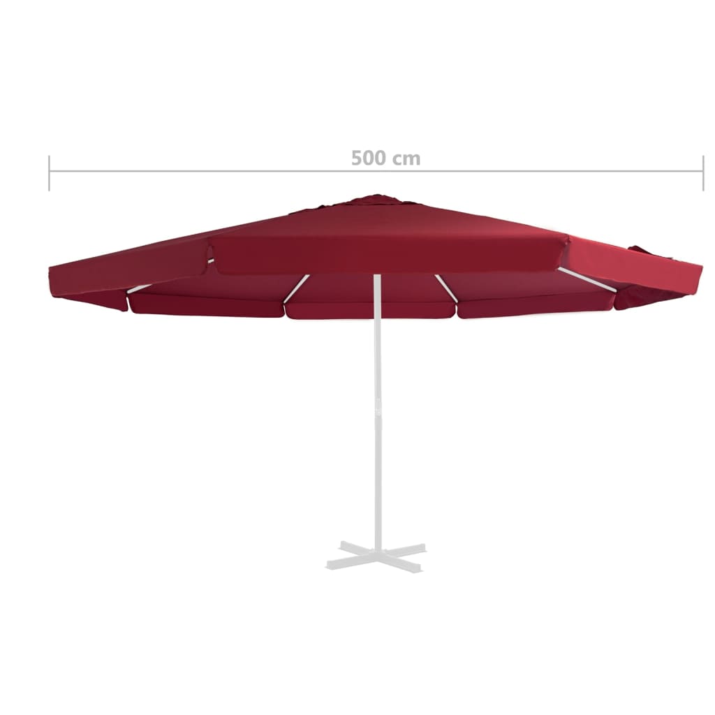 Pânză de schimb umbrelă de soare de exterior, roșu bordo 500 cm